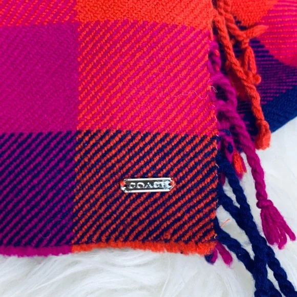Coach Women’s Plaid Scarf - Picture 2 of 6